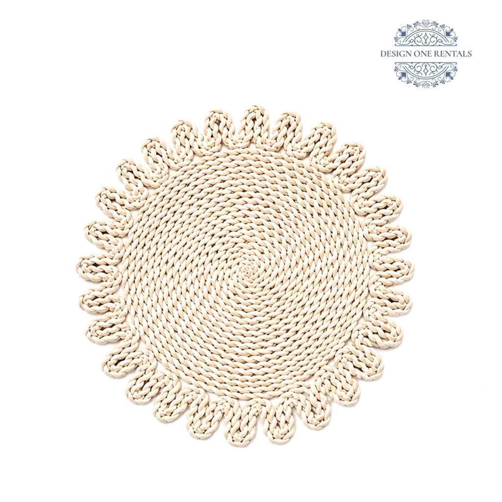 laguna rattan charger in white background