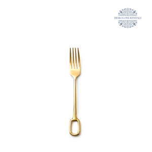 Parma Gold Collection salad fork with a polished gold finish and modern oval handle design.