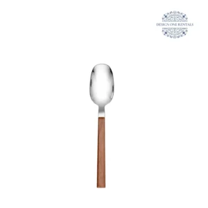 The Teak Light Wood Collection large spoon in white background