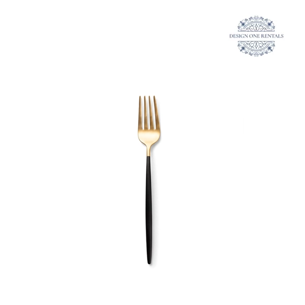 Two Tone Black and Champagne Gold Collection Small Knife in White background