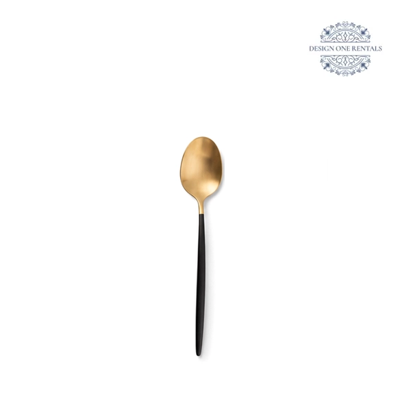 Two Tone Black and Champagne Gold Collection Teaspoon in White background