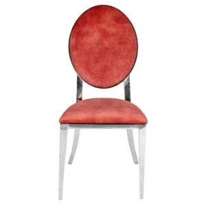 Red Kaya Solid Silver Chair