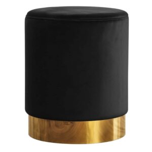 Velvet Black Ottoman