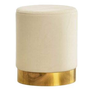 Velvet Ivory Ottoman