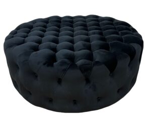 black velvet ottoman