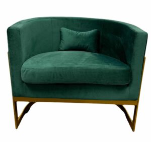 green velvet armchair