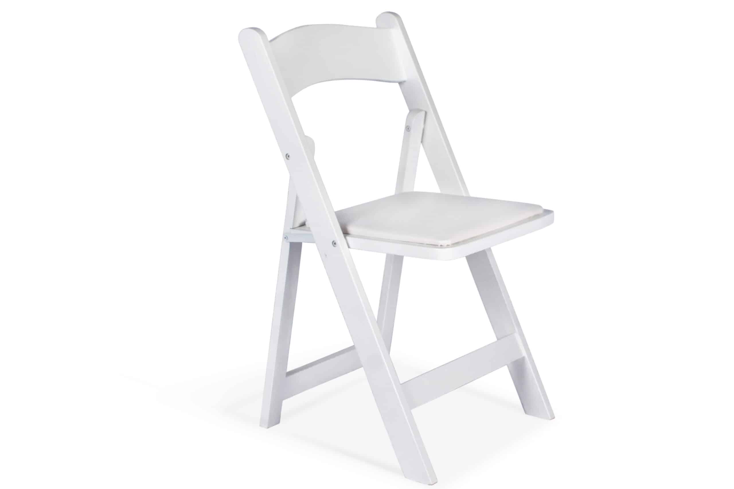 White Padded Folding Chair