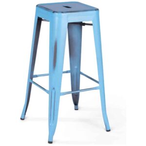 Turquoise Metal Bar Stool