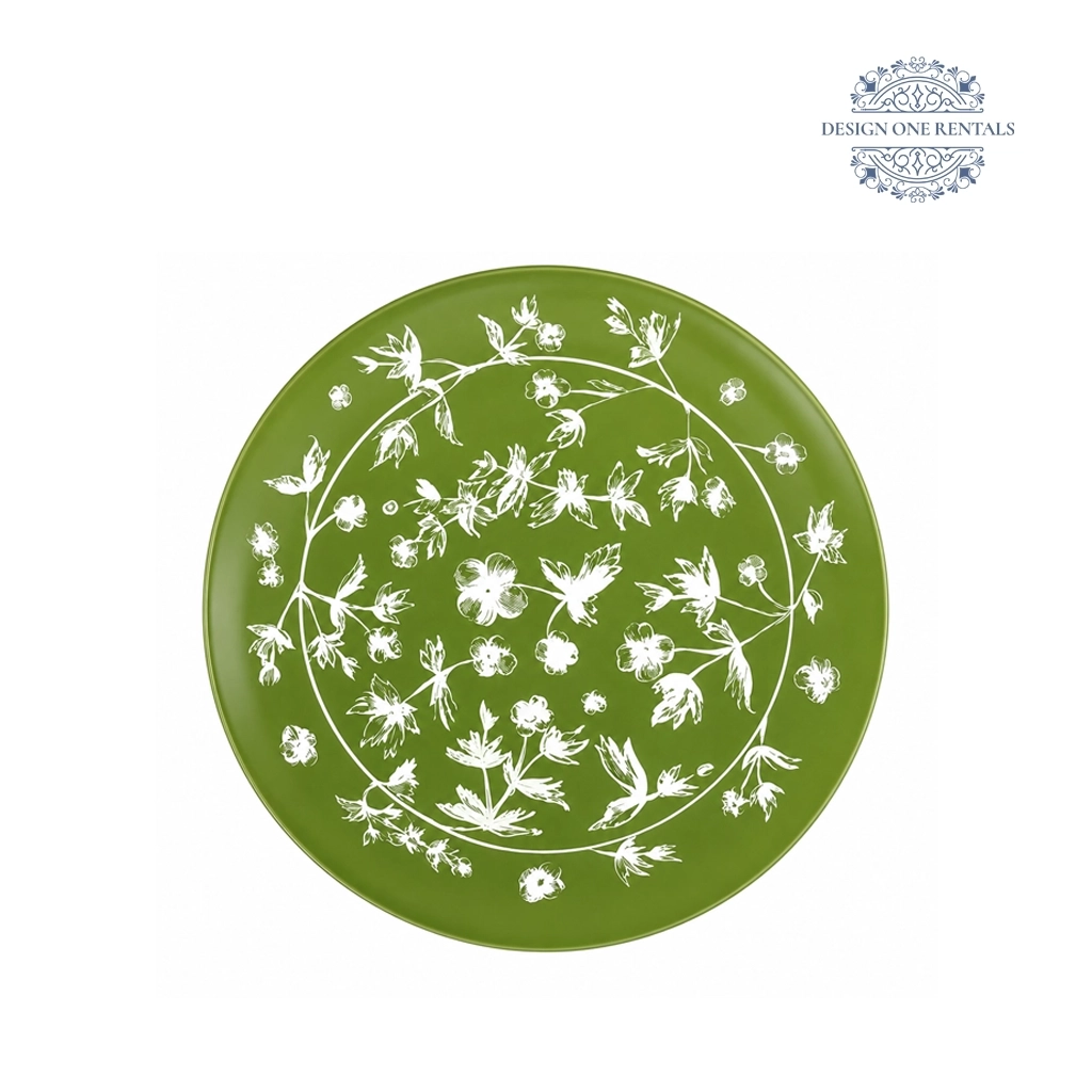 aria verde charger plate in white background