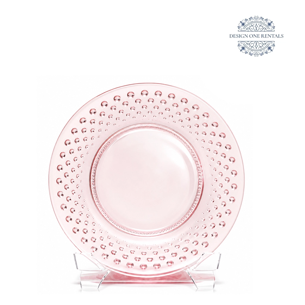 Hobnail Pink 8inch dinner plate