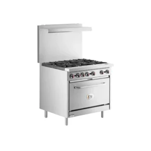 6 burner oven with 20pound propane in white background
