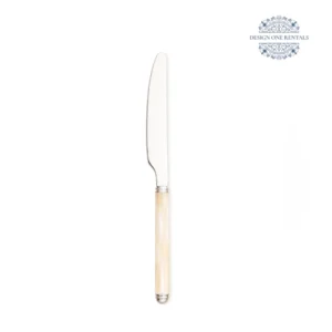 Allegria Champagne Pearl Collection Dinner Knife in white background