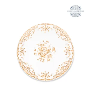 antique gold charger plate in white background