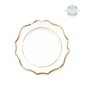 baroque gold charger plate in white background
