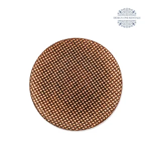 bronze bee hive charger plate in white background