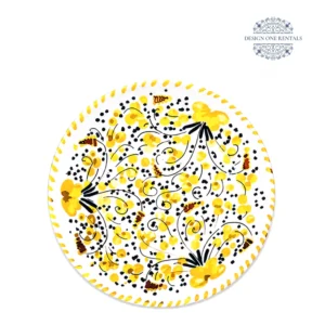 codi yellow charger plate in white background
