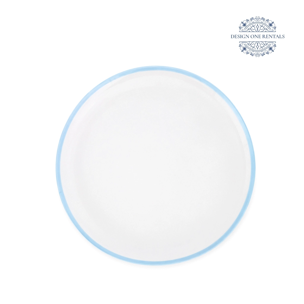 edge light blue charger plate white background