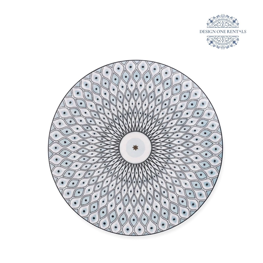 evil eye charger plate in white background