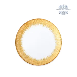 frost gold charger plate in white background