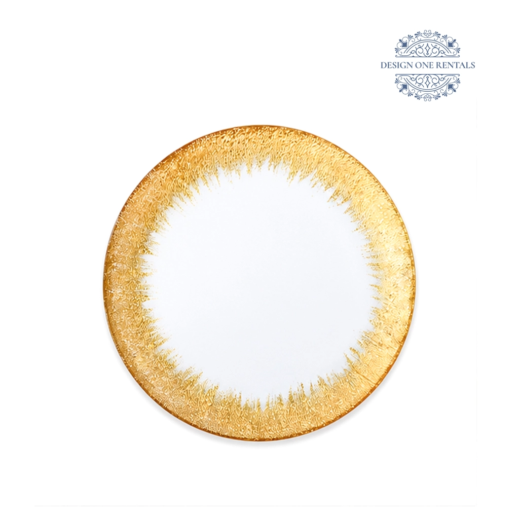 frost gold charger plate in white background