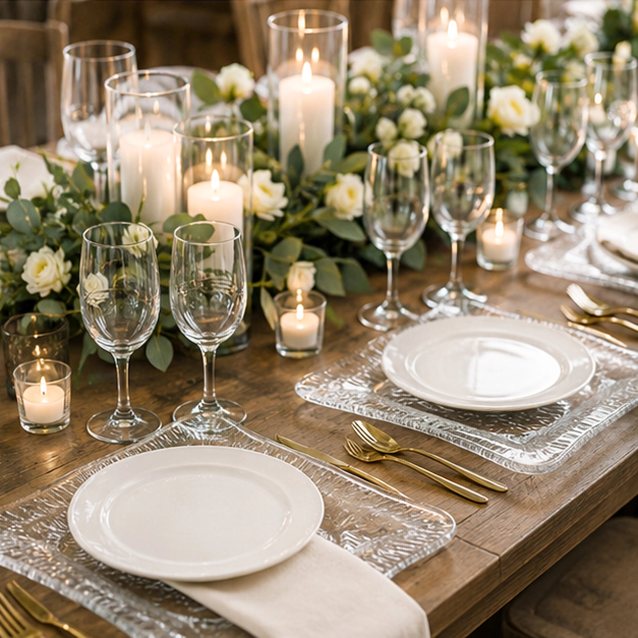 glass plate charger plate in formal event tablsecape