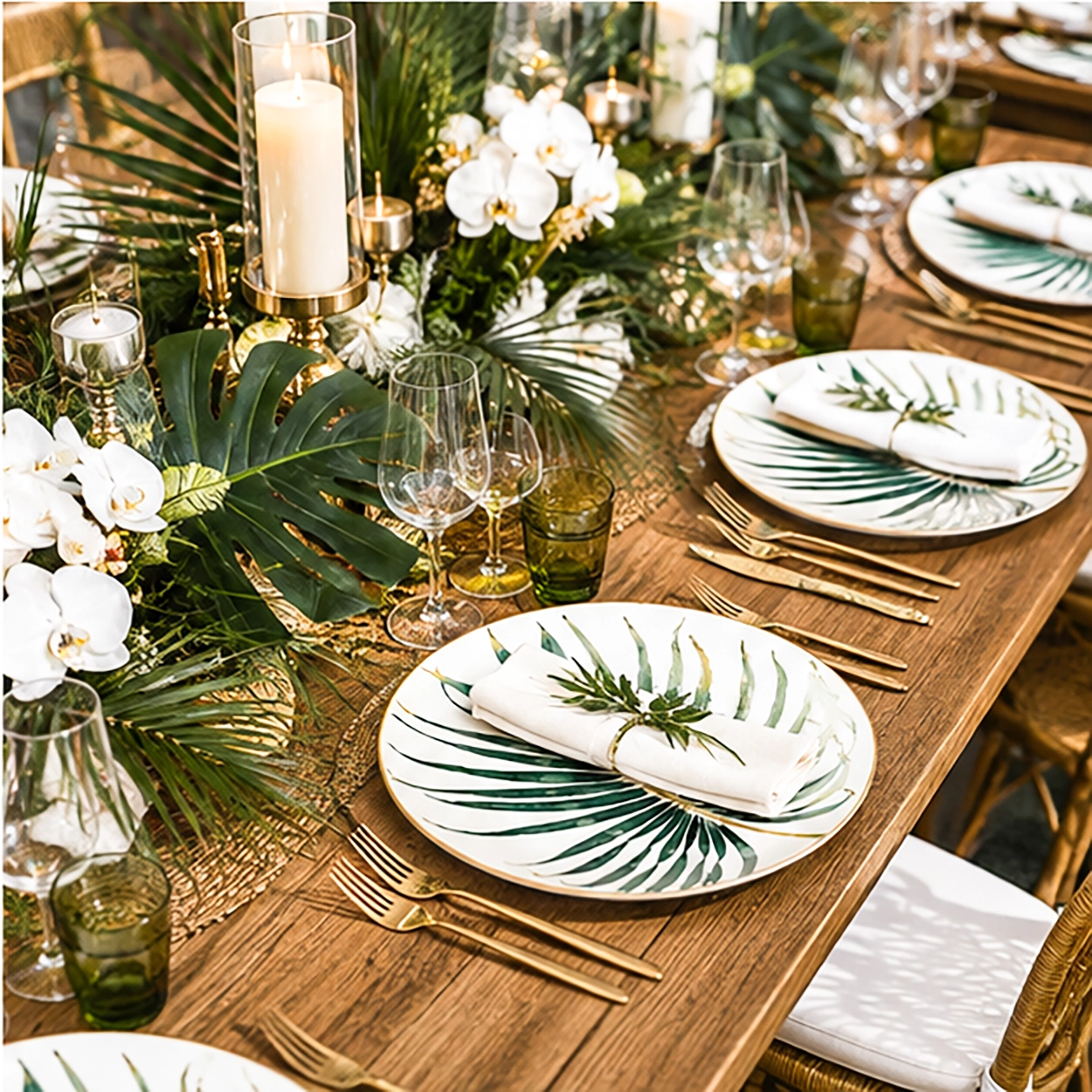 Havana charger plate in a formal event tablescape