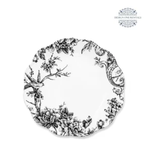 ivy nero charger plate in white background