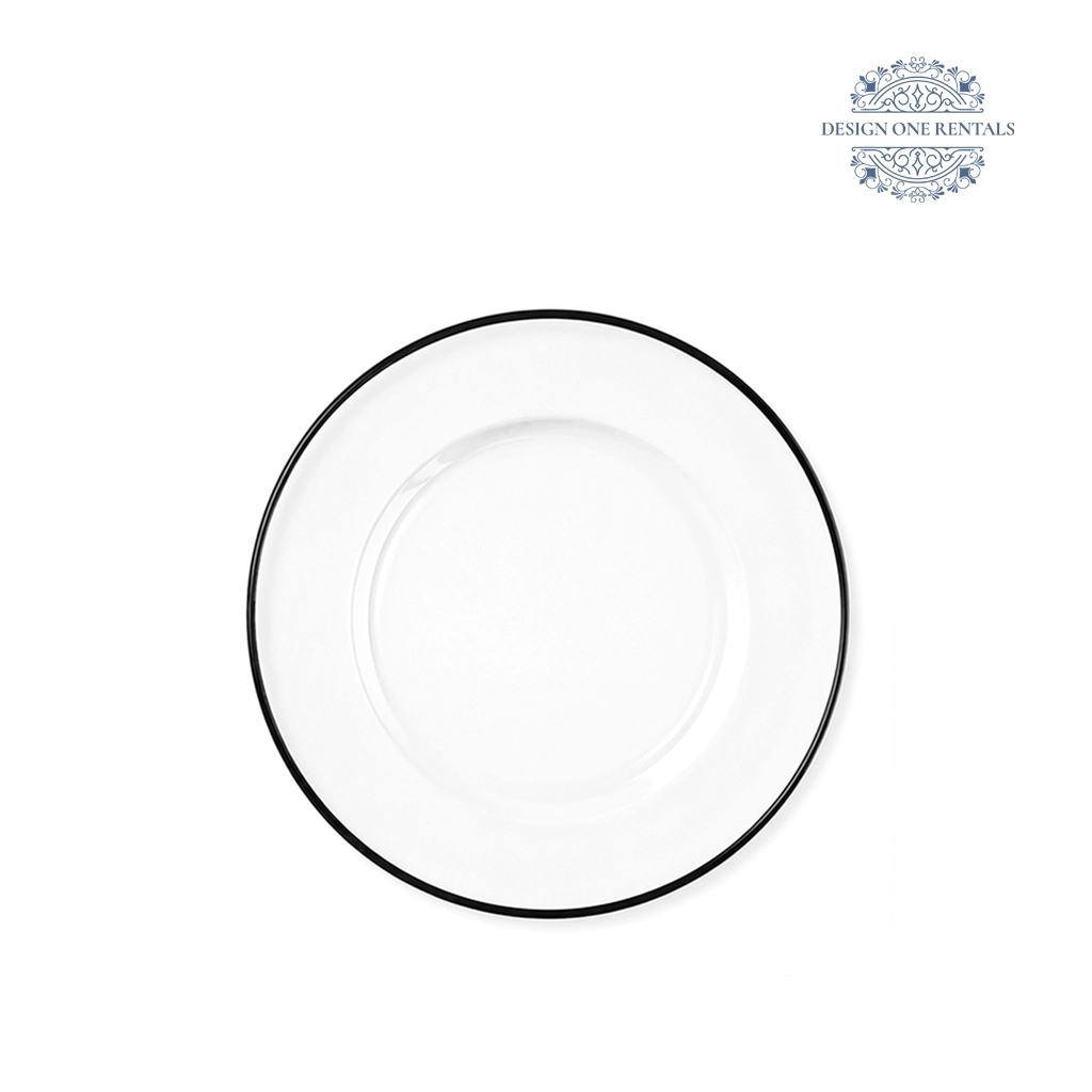 midnight rim charger plate in white background