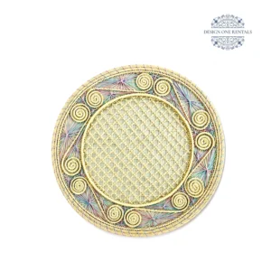mirage pastel charger plate in white background