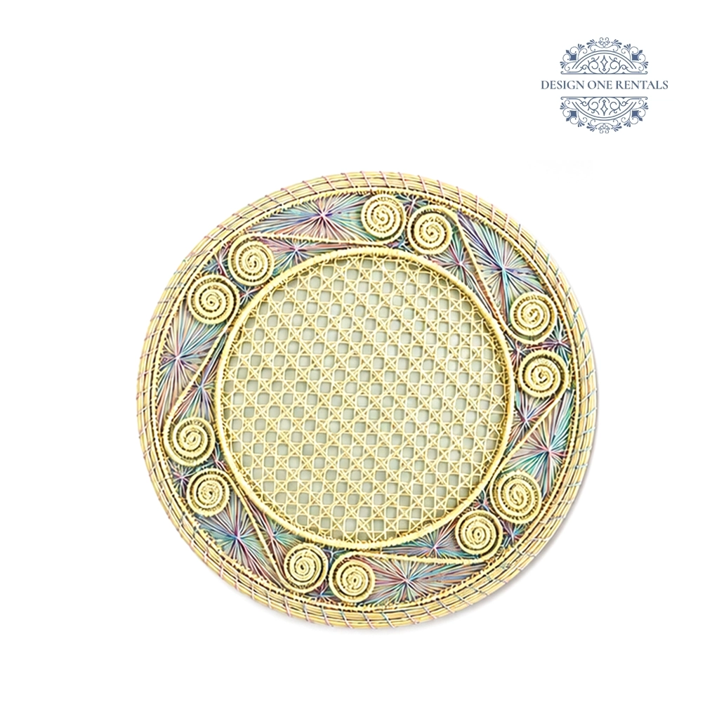 mirage pastel charger plate in white background