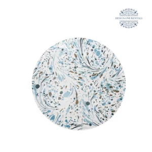 MJ azure splash charger plate in white background