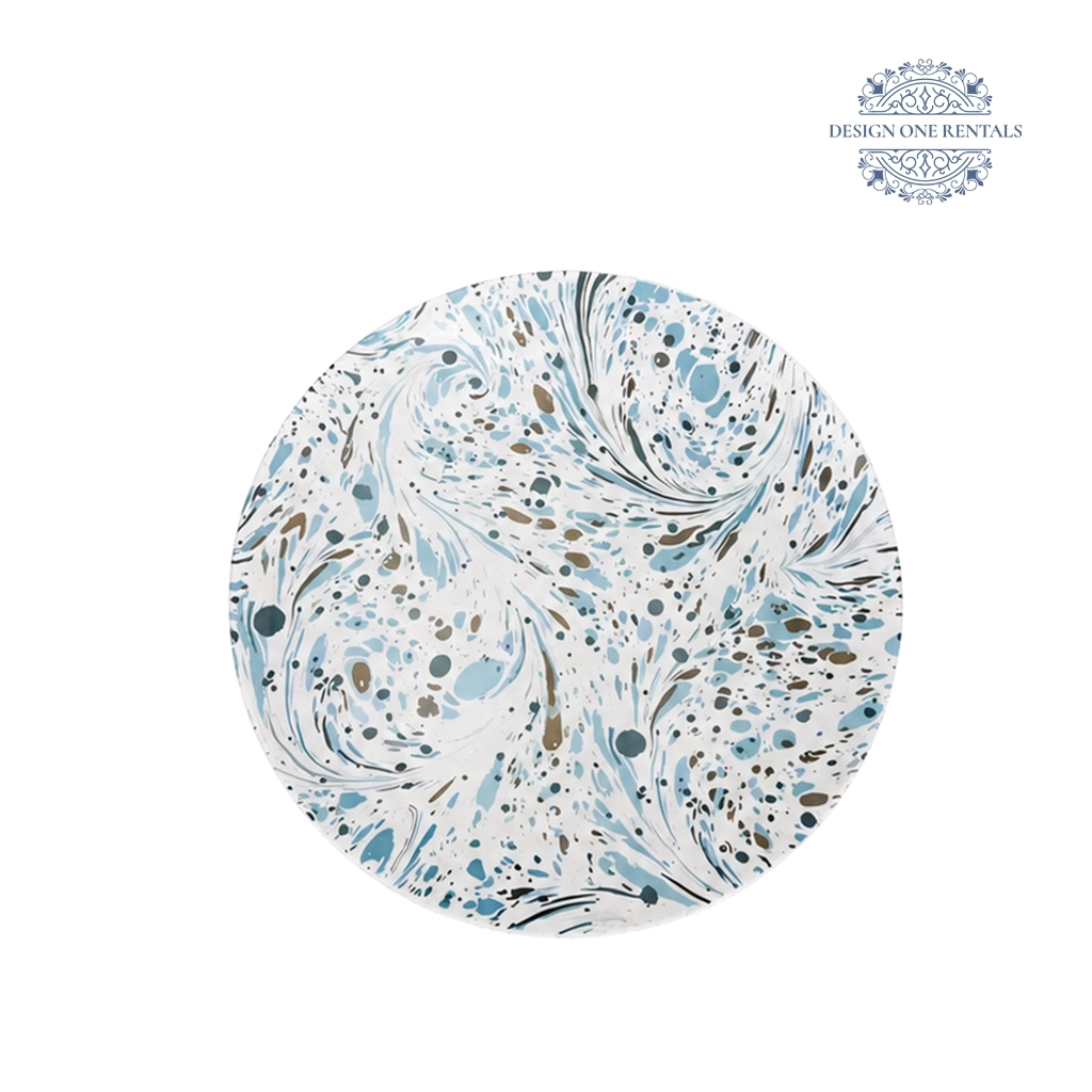 MJ azure splash charger plate in white background