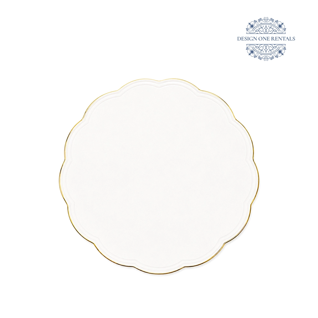 monte carlo gold rim charger plate in white background
