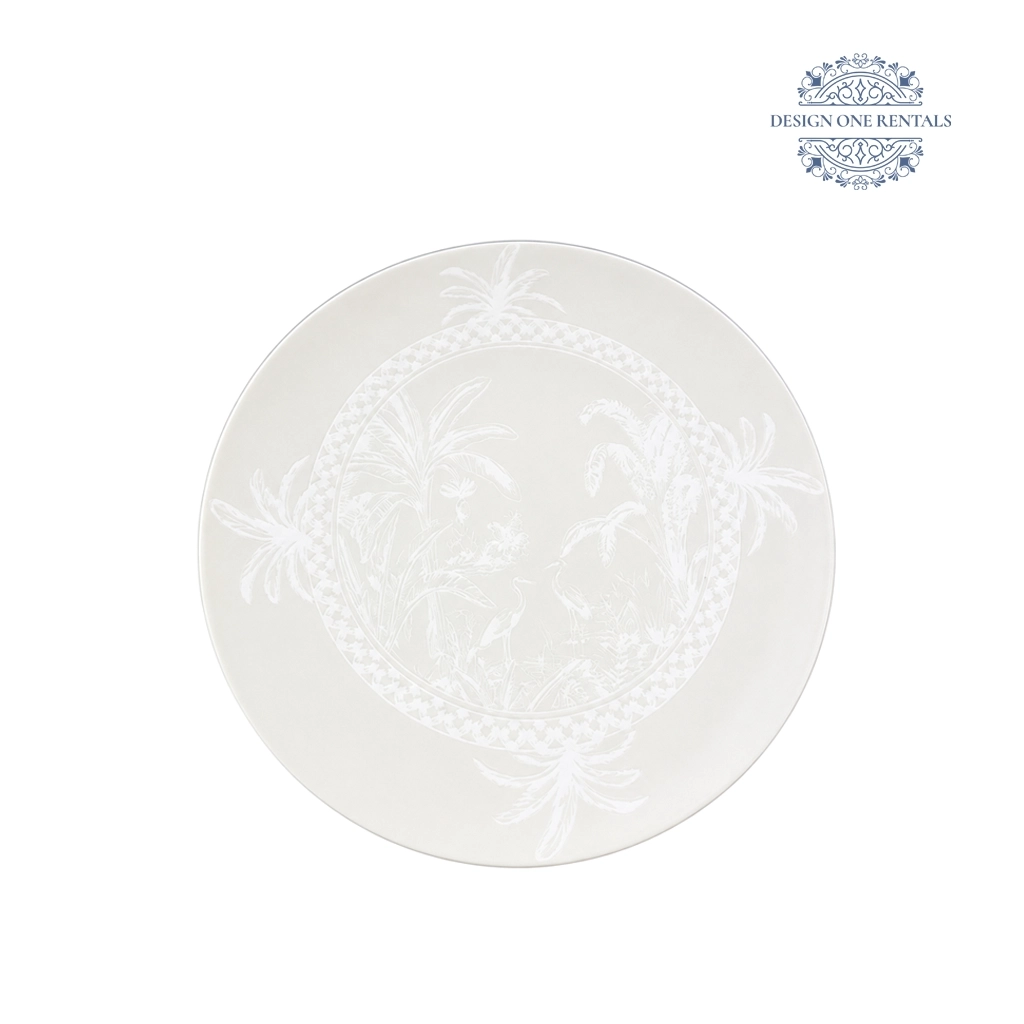 neutral palm beach charger plate in white background