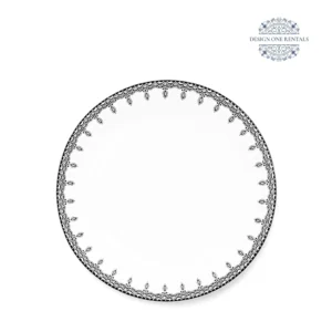 noble silver black charger plate in white background