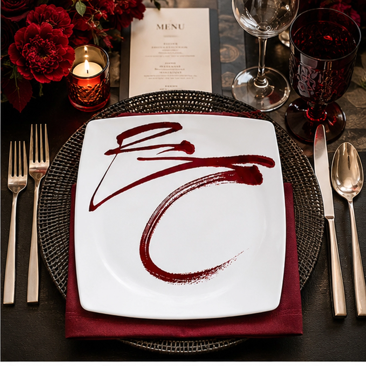 Palette charger plate in an elegant table setting