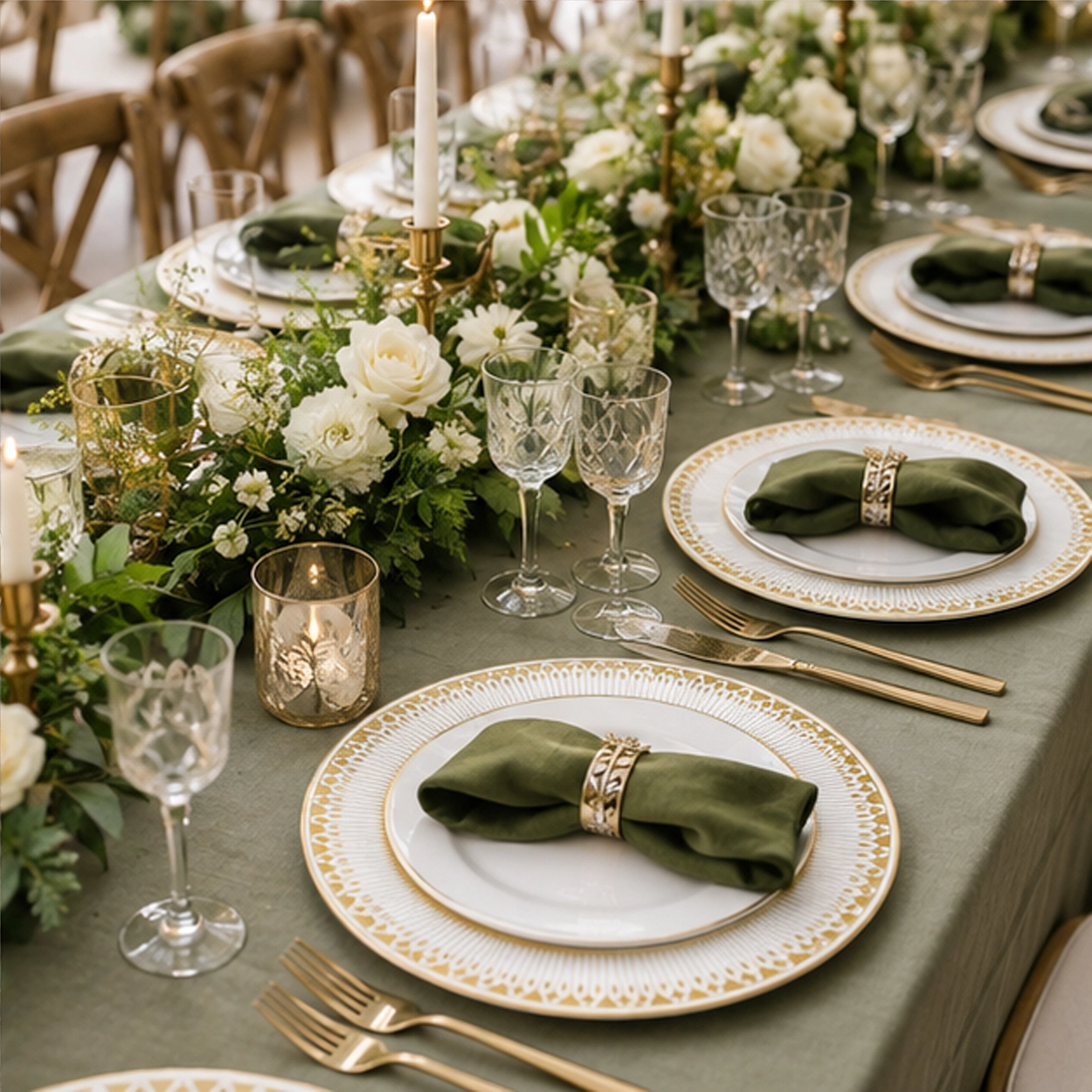 paris lilac charger plate in formal event tablescape