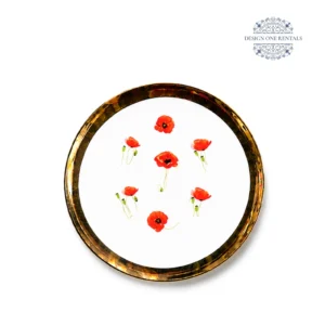 poppy charger plate in white background