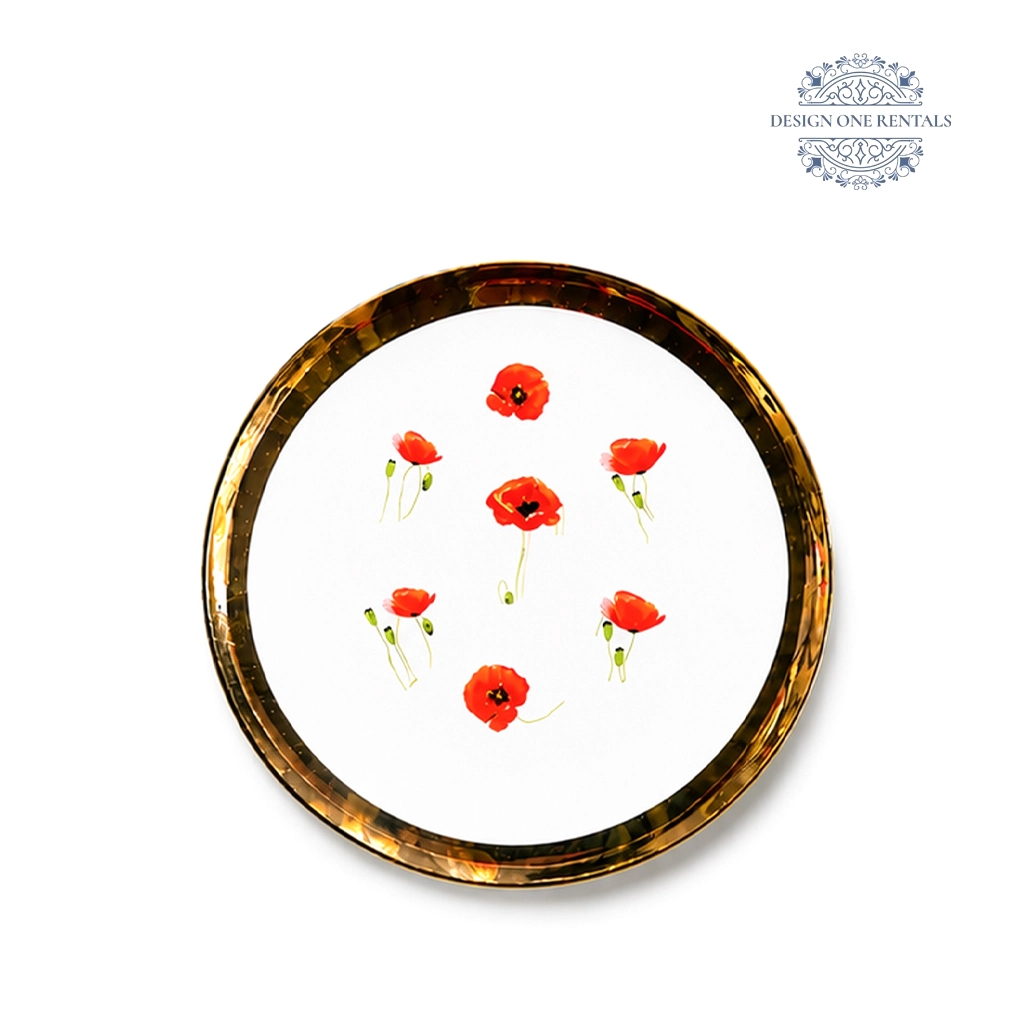 poppy charger plate in white background