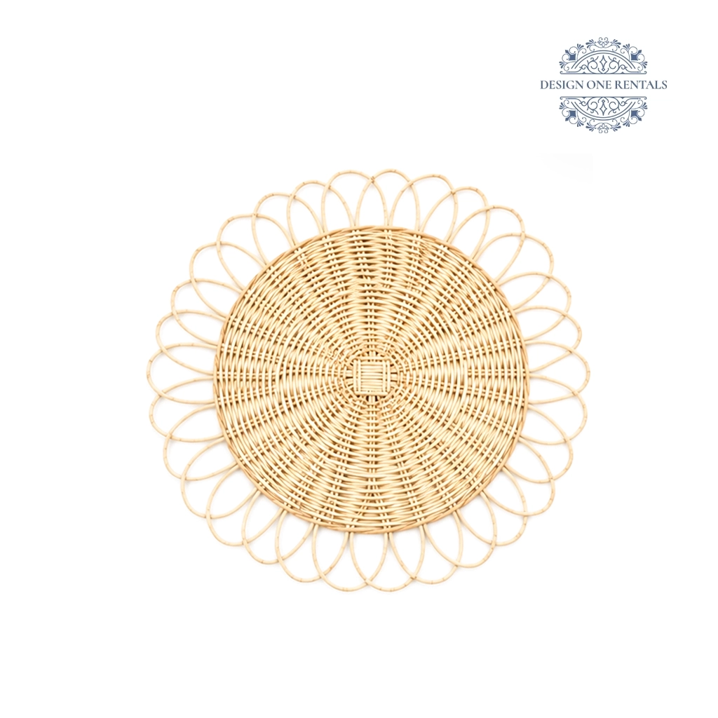 sophia natural charger plate in white background
