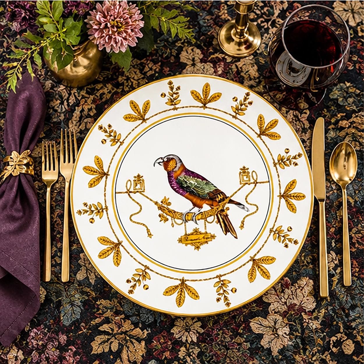 the sigal charger plate in fine dining setting