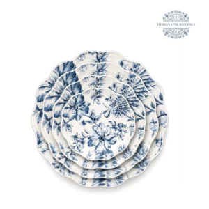 blauw collection china set in white background