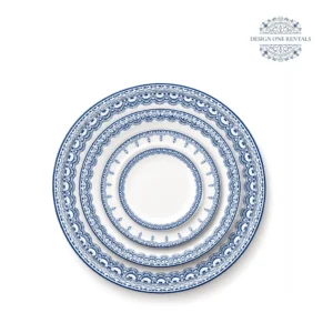 noble azure collection china set in white background