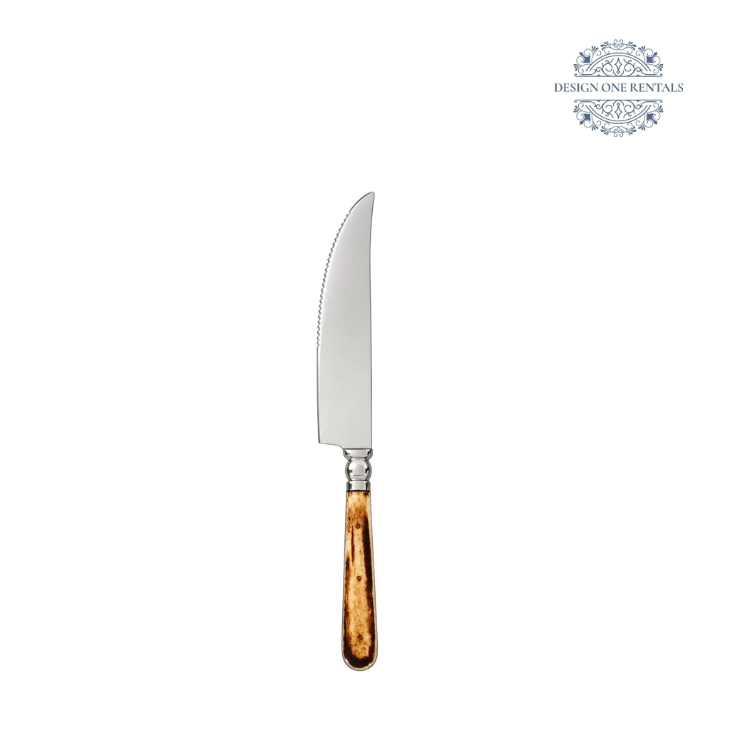 bone flatware dinner knife in white background