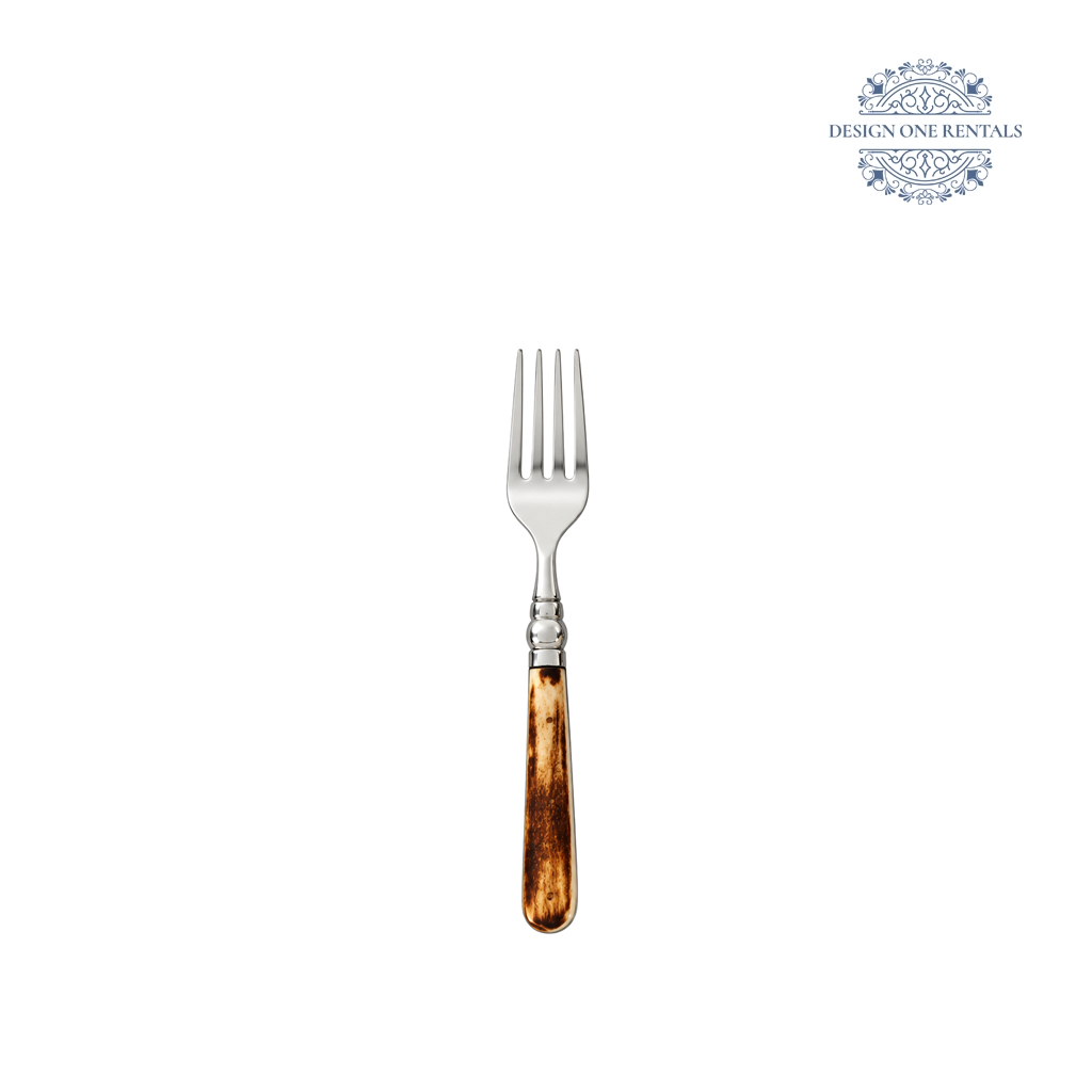 bone flatware small fork in white background