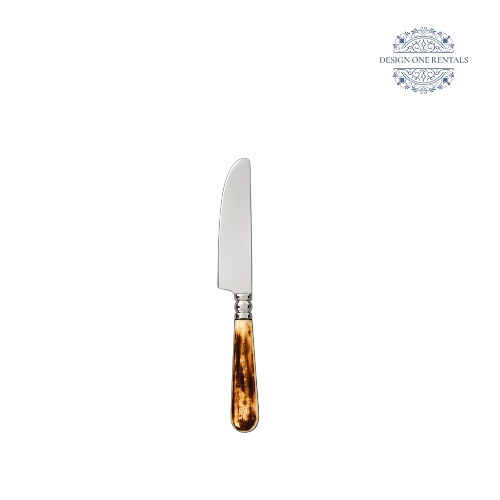 bone flatware butter knife in white background