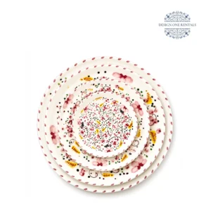 codi red collection china set in white background