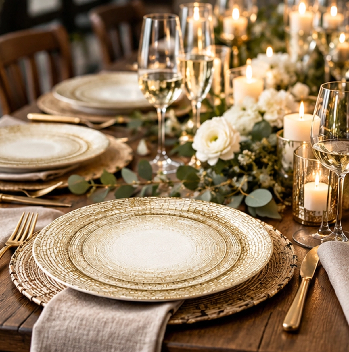 dune collection china set in formal event tablescape