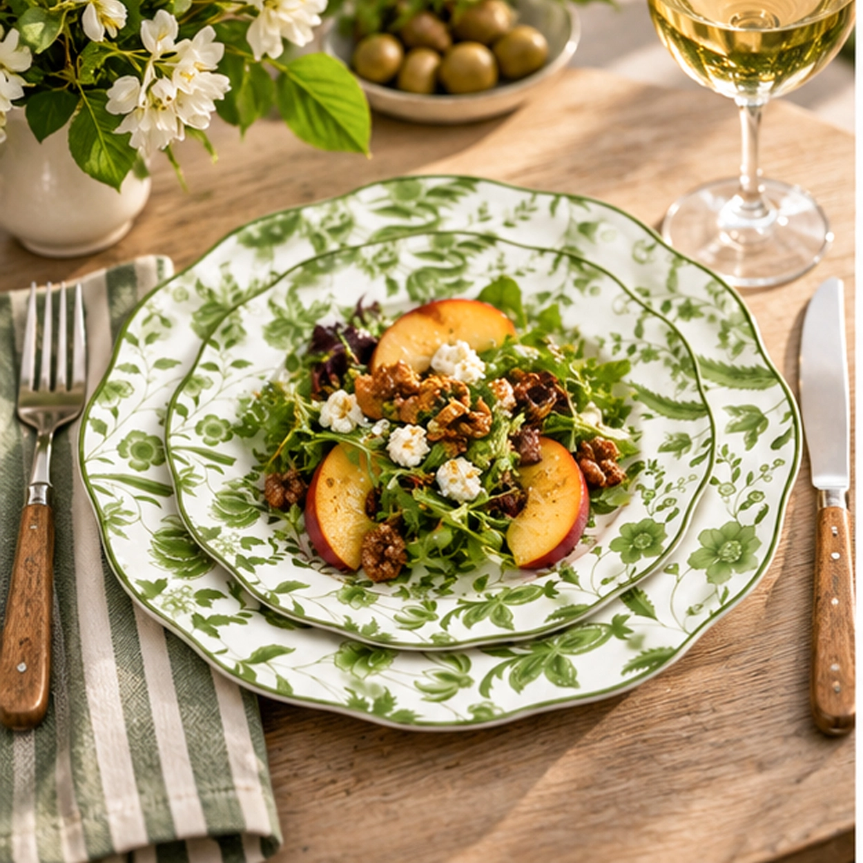 eleanor fern collection china set in fine dining table setting