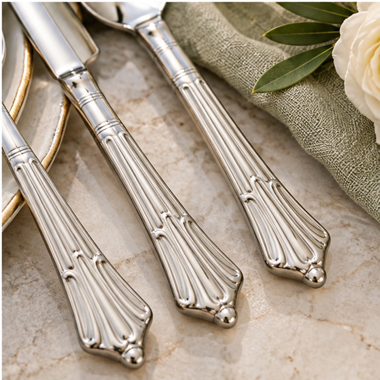 Empire stainless flatware close up image